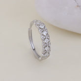 Sterling Silver Multi-Diamond CZ Band Ring for Women